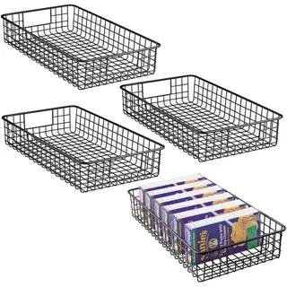 mDesign Aufbewahrungssystem mDesign Allzweckkorb Gitterbox Drahtkorb Organizer 4er Set Metall Ma schwarz