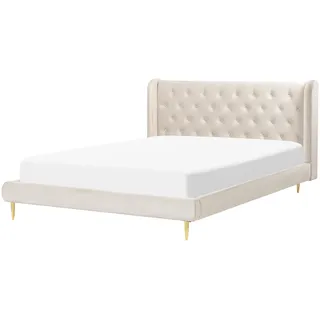 Beliani Polsterbett 160 x 200 cm Beige
