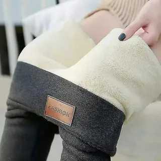 Damen-winterleggings Mit Sherpa-fleecefutter, Dicke Kaschmir-stretch-leggings Mit Hohem Bund, Warme Und Flauschige Thermohose – Größe 4xl – Grau