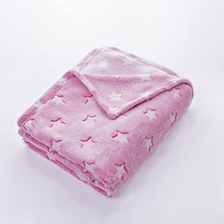 XNSHUN Kuscheldecke Glühen Im Dunkeln Decke, Babydecke Kuscheldecke Plüschdecke Mit Glow Stern, Weiche Microfaser Flanell Decke Geschenk Für Kinder, Warm Baby Decken Fleecedecke Für Jungen Mädchen