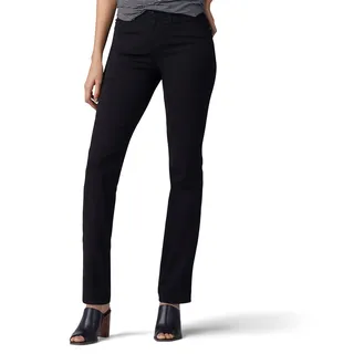 Lee Damen Motion Series Total Freedom Straight Leg Jeans, Schwarz, 44 Kurze Schlauch - 44 Petite