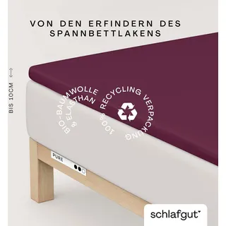 schlafgut Pure Topper Baumwolle 90 x 190 - 100 x 220 cm purple deep