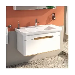 Vitra Sento Waschtisch-Unterschrank 60814 98 x 48,5 x 50 cm, Weiß Matt, Dekor, Überlaufloch, Hahnloch mittig
