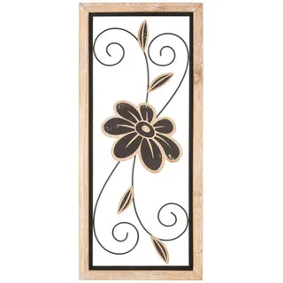 Wanddeko, Natur, Schwarz, Metall, Holzwerkstoff, 26x60x2.5 cm, Dekoration, Skulpturen & Dekoobjekte, Wanddeko