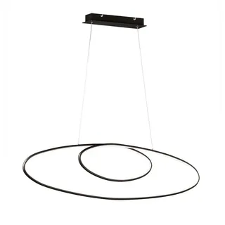 TRIO Leuchten Pendelleuchte, LED-Leuchtmittel fest verbaut, Warmweiß, LED Pendelleuchte dimmbar höhenverstellbar Leuchte schwarz