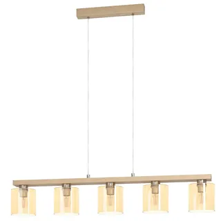 EGLO Castralvo 5-flg. Ø 0 cm amber Holz und Metall