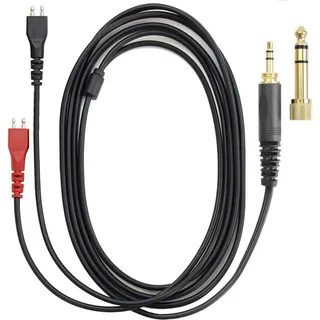 Ersatz-Audiokabel Draht Kompatibel mit Sennheiser HD25-II, HD480, HD540 Kopfhörer Ohrhörer - Schwarz