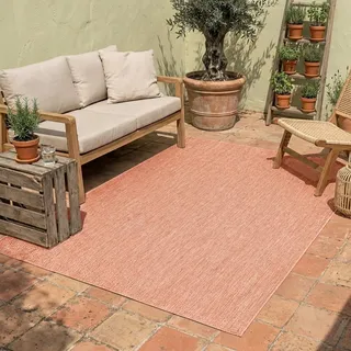 FRAAI | Home & Living In- & Outdoor Teppich - Costa Terracotta - 80x150 cm | Wetterfest - Synthetik, Polypropylen - Balkon, Garten / Terrasse - Terrasse teppich - Outdoor rug