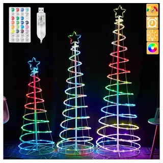 Lapamax LED Baum Spirale Weihnachtsbaum Beleuchtung Aussen Wetterfest Tannenbaum Timer, Weinachtsbeleuchtung LED innen Weihnachten Deko mit Fernbdienung USB 120 cm