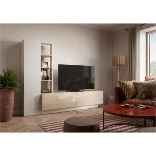 OTTO home Wohnwand Roda, moderne Wohnwand, Komplett-Set, Breite 230 cm, grifflose Design beige