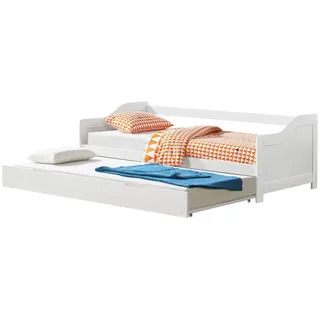 [en.casa] Kinderbett, Sörby (90 x 200 cm mit Lattenrost Weiß