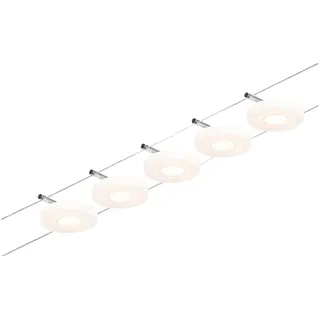 Paulmann CorDuo LED Seilsystem DiscLED Basisset 5x200lm 5x4,5W 3000K 230/12V Chrom matt Chrom