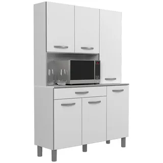 Parisot Meuble Buffet, Weiß, Grau, Holzwerkstoff, Rechteckig, 120x181x44 cm, Küchen, Küchenmöbel, Küchenschränke, Geräteumbauschränke