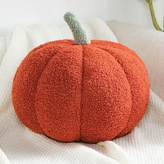 Kürbiskissen, Plüsch Kürbis Kissen, Kürbis Halloween Kissen, Herbst Kissen Kürbis Deko mit Füllung, Pumpkin Pillow, Herbstdeko Kürbis, Bodenkissen Couchkissen
