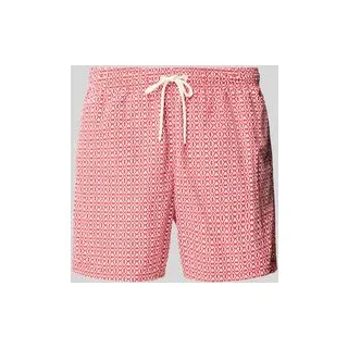 Regular Fit Badehose mit Tunnelzug, Rot, XXL