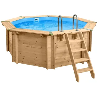 Interhiva Holzpool Java rund Ø 355 x 116 cm inkl. Wärmepumpe Set