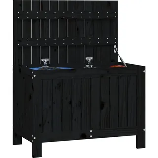 furnicato Gartentruhe 76 x 42,5 x 54 cm Schwarz