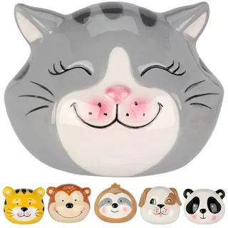 Murago - Mini Katzen Spardose ca. 9x7x7cm - Dekoration für Kinderzimmer kleine Skulptur Dekofigur Keramik Tierfigur