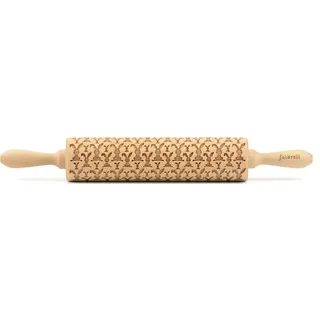 Folkroll Teigroller FOLKROLL "3D-Motiv-Teigrolle", braun, L:43cm, Massivholz, Teigroller, Osterhasen