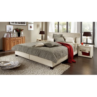 Stoffbett mit Bettkasten - 140x200 cm - grau - ohne Lattenrost - ohne Matratze - Sansone