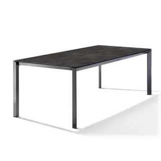 Sieger Gartentisch 220x100cm Polytec Beton dunkel-Gestell Eisengrau