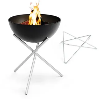 höfats Feuerkorb BOWL 57, 70 Feuerschale, (kippbarer Feuerkorb, Stahl emailliert, raucharme Feuerstelle mit Plancha Grillplatte und Grillrost nutzbar), langlebiges Produkt Ø 70 cm