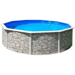 Waterman Stahlwandpool rund 460 x 120 cm Steinoptik