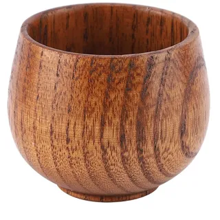 Firlar Holzbecher, Primitive Holzfarbe, Handgefertigt, für Kaffee, Tee, Bier, Saft, Milch, Massivholz, Holz, Teetassen, Weinbecher Zum Trinken von Tee, Kaffee, Wein, Bier,(Trompetenbecher)