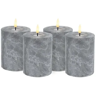 LC Home LED-Kerze Candela Lights LED Beton-Kerzen Set + inklusive Fernbedienung (4-tlg), LED Kerze mit Timer-Funktion 10 cm
