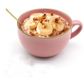 XDeer Becher 700ml Große Tasse Keramik Kaffeebecher mit Henkel Kaffeetassen, Suppentasse Frühstückstassen für Geeignet Milchdesserts rosa