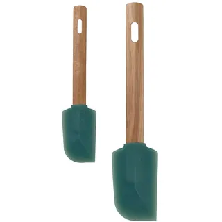 IKEA BÄCKRÖDING Teigschaber 2er-Set Holz/dunkel graugrün