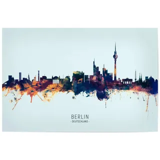 artboxONE Poster 90x60 cm Städte Berlin Germany Skyline BlueOrange - Bild Berlin City Cityscape