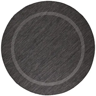 KADIMA DESIGN ALSTER Outdoorteppich 120 x 120 cm Schwarz