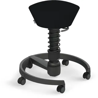aeris Swopper Bürohocker, 3D-Beweglich, Recyceltes Polyester, Schwarz, Höhenverstellbar, Zink-Druckguss