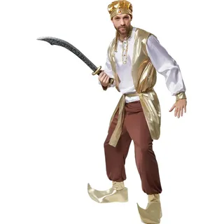 dressforfun Kostüm Herrenkostüm Prächtiger Sultan, Orientalisches Gewand mit vielen goldenen Elementen goldfarben M | M
