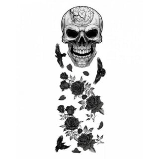 Horror-Shop Dekofigur Skull Dekoration als Wandtattoo für Halloween & Go schwarz