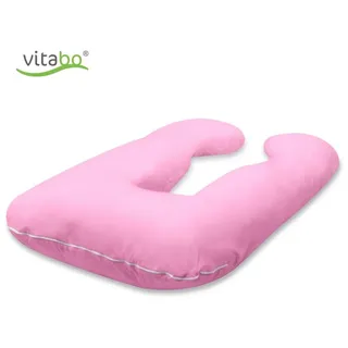 Vitabo Stillkissen Ergonomisches Seitenschläferkissen - 110x70 cm - U-Form rosa