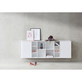 Hammel Furniture Sideboard Mistral Kubus, Kombination aus 3 Modulen, 2 Türen, Wandmontage/stehend, Breite: 207cm weiß