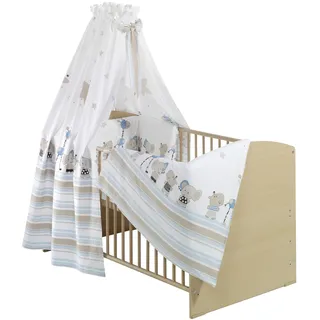 Schardt Komplettbett Classic-Line natur 70x140 cm inkl. Bettset Banjo blau NEU