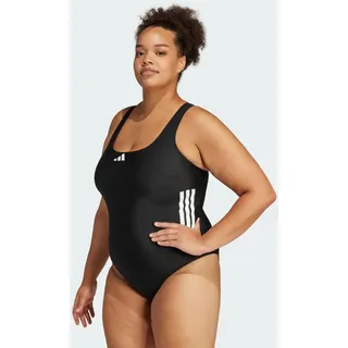 adidas 3-Streifen C-Back Badeanzug Plus Size Black / White 2X