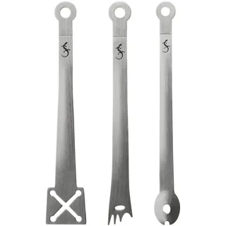 LURCH Antipasti-Zangen Set 3 Stück Edelstahl Weiß