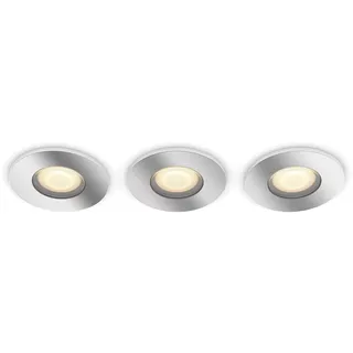 Philips Hue White Ambiance Adore 3er Deckenspots rund, silber 3x250lm inkl. Dimmschalter, Bad-Beleuchtung, dimmbar, steuerbar via App, kompatibel mit Amazon Alexa (Echo, Echo Dot), alte Generation