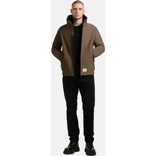 Outdoorjacke KHUJO "Huey", Herren, Gr. S (48), braun (grün), Obermaterial: 83% Polyester, 17% Elasthan. Innenfutter: 100% Nylon. Wattierung: 100% Polyester, regular fit hüftbedeckend, hoch geschlossener Ausschnitt, Ärmel ohne Ärmelschlitz abgesteppte Kante, Jacken Outdoorjacke, Herren Winterjacke mit abnehmbarem Plüsch-Besatz