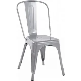 furnicato Stuhl Stapelstuhl Benedikt 44x48x89 cm Silber (1 St), Stapelbarer Metallsitz mit hoher Belastbarkeit für die Gastronomie silberfarben
