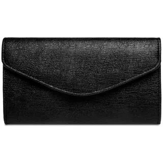 Caspar Clutch TA432 elegante Damen Abendtasche mit langer Kette schwarz