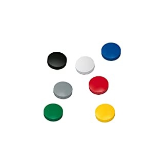 10x Magnete, Farbig Sortiert Ø 24mm, Haftmagnete für Whiteboard, Kühlschrankmagnet, Magnettafel, Magnetwand, Magnet Rund