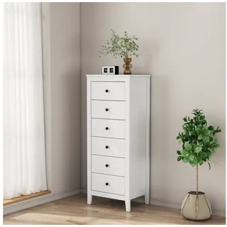 OTTO home Kombikommode Borkum Sideboard Anrichte mit 6 Schubladen Landhaus weiß (hochwertige Griffe aus Metall), Kommode Schrank Wäscheschrank mit 6 Schubladen weiß