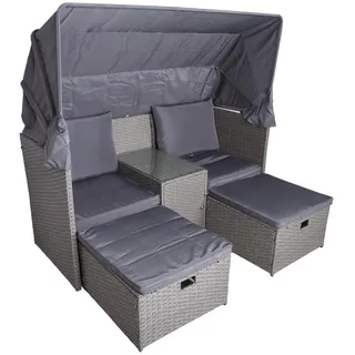 Deluke Gartenmuschel, Grau, Kunststoff, 2-Sitzer, 75x170x170 cm, Loungemöbel, Sonneninseln