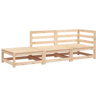 vidaXL Gartensofa 2-Sitzer mit Fußhocker braun