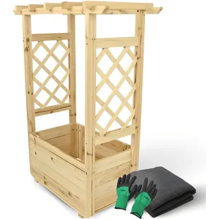 deluke Hochbeet mit Rankgitter THAO 58 x 0 x 0 cm Braun